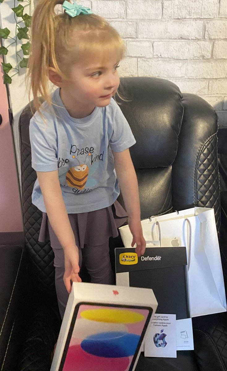 JoanneLynnNS's tweet photo. First stop was to see Miss Holly and present her with an IPad that will help her communicate. This will be a game changer at home and school. So happy for Holly and her parents. What a wonderful new program of @eastersealsns https://t.co/sI73atZ8V8