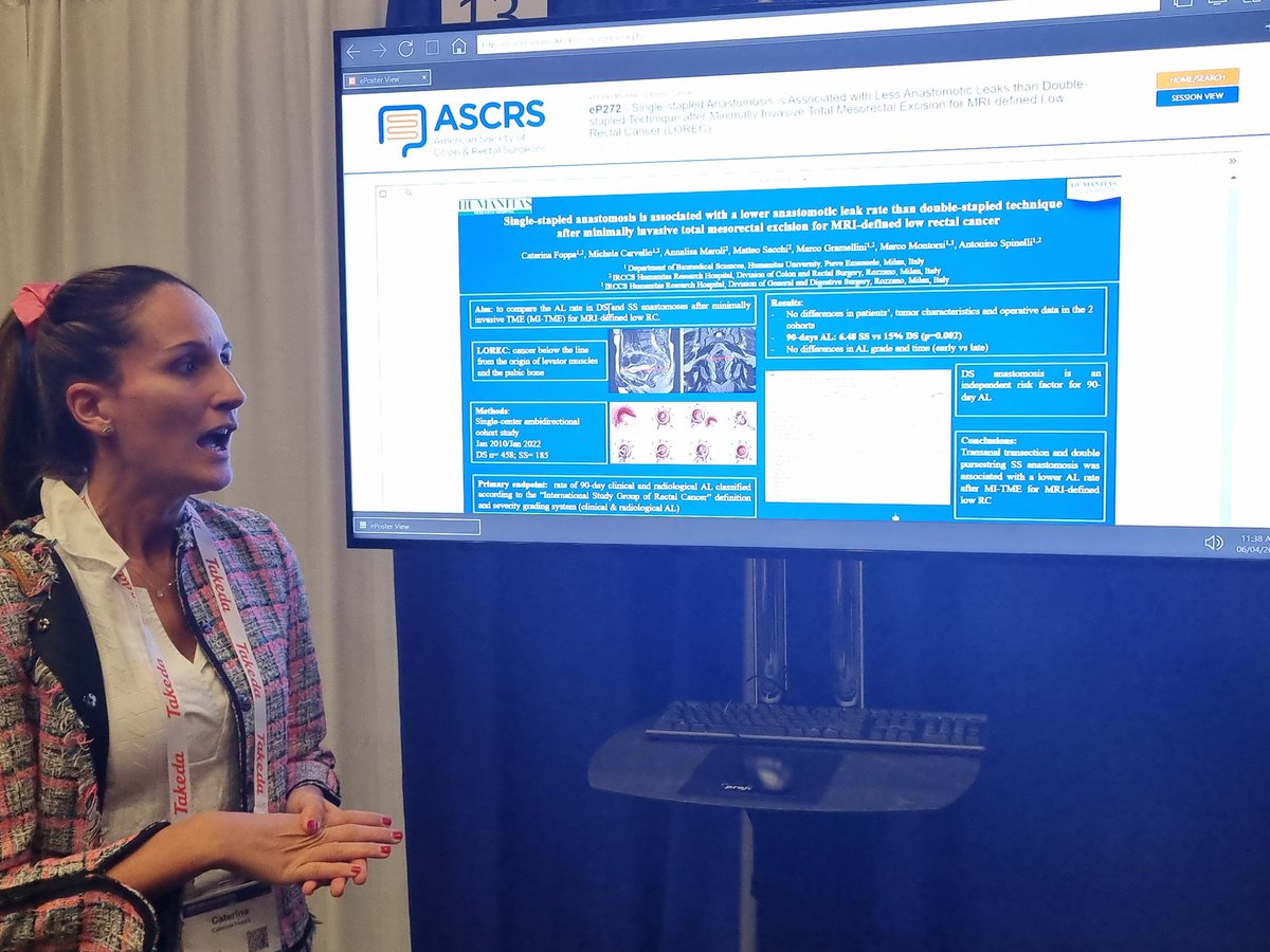 @caterina_foppa representing @HumanitasCRS in @ASCRS_1 #ASCRS23 💯💯💯💯 @AntoninoSpin @mic_carvello @annalisa_maroli #SoMe4Surgery