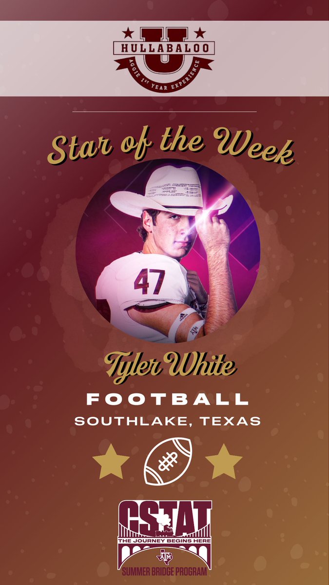 TAMU Student-Athletes (@aggieathletes) on Twitter photo Congratulations to our first two stars of the week for our CSTAT FYEX 101 Summer Bridge Program! We are excited to see what the rest of the summer has in store! 💯🤩✏️ Shoutout to <a href="/Samu4T/">Samu Taumanupepe ✌︎</a> and <a href="/tylerwhite2023/">Tyler D White</a>!🏈 Congratulations to our first two stars of the week for our CSTAT FYEX 101 Summer Bridge Program! We are excited to see what the rest of the summer has in store! 💯🤩✏️ Shoutout to <a href="/Samu4T/">Samu Taumanupepe ✌︎</a> and <a href="/tylerwhite2023/">Tyler D White</a>!🏈