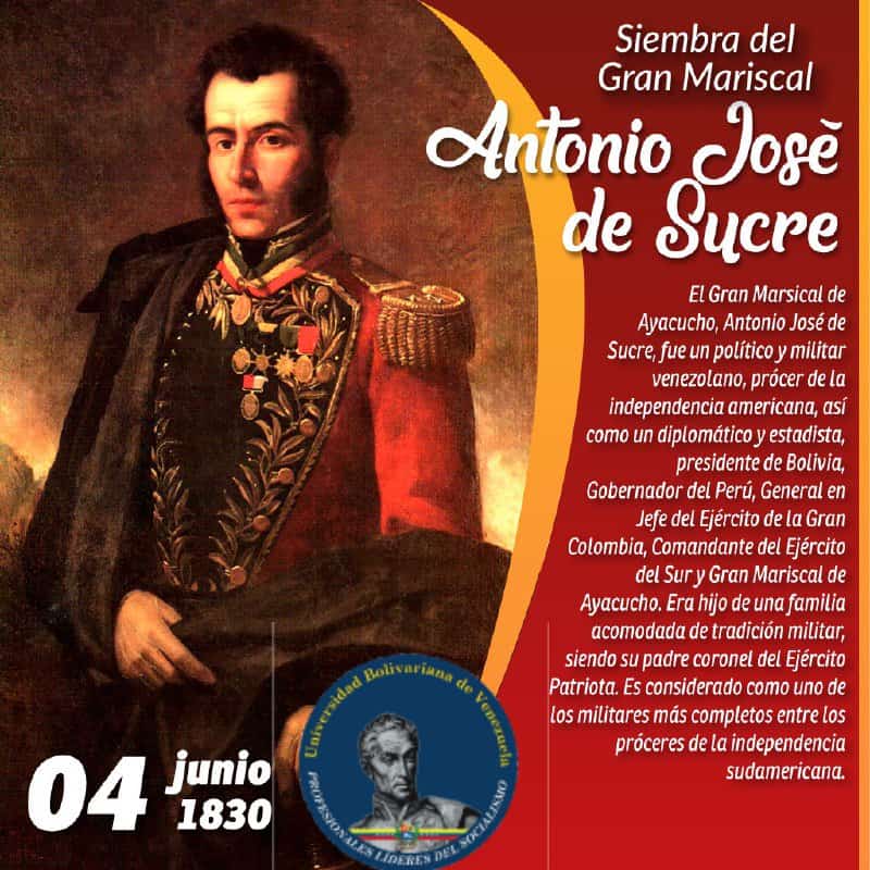 Rendimos honores a la memoria del héroe continental, el Gran Mariscal de Ayacucho

#LealesComoSucre
#SomosUBV 
 #NuevaGeometríaMultipolar