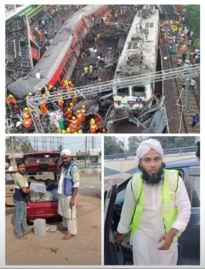 اڑیسہ میں ٹرین حادثہ پر شعبہ FGRF دعوتِ اسلامی انڈیا مدد کے لئے پہنچی اللّٰہ پاک ہمیں دعوت اسلامی کے ساتھ دینے اور دینی خدمات کرنے کی توفیق عطاء فرمائے آمین یارب العالمین ♥️
#عطاری_قبیلہ 
#Dawateislami