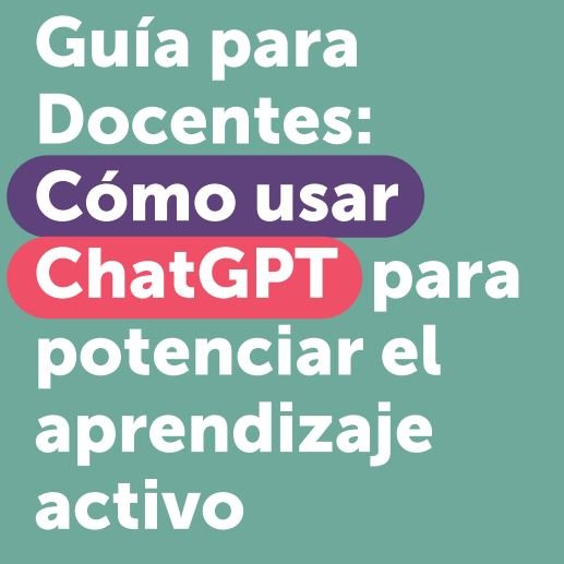 MaestraMariaC's tweet photo. Escuchamos sobre ChatGPT todo el tiempo, pero, ¿Conocemos las oportunidades que puede ofrecernos? Genera ideas para la planificación de tus clases. #competenciasdigitales
https://t.co/Ud4EPEj7wd https://t.co/L3Hn2Tuaib