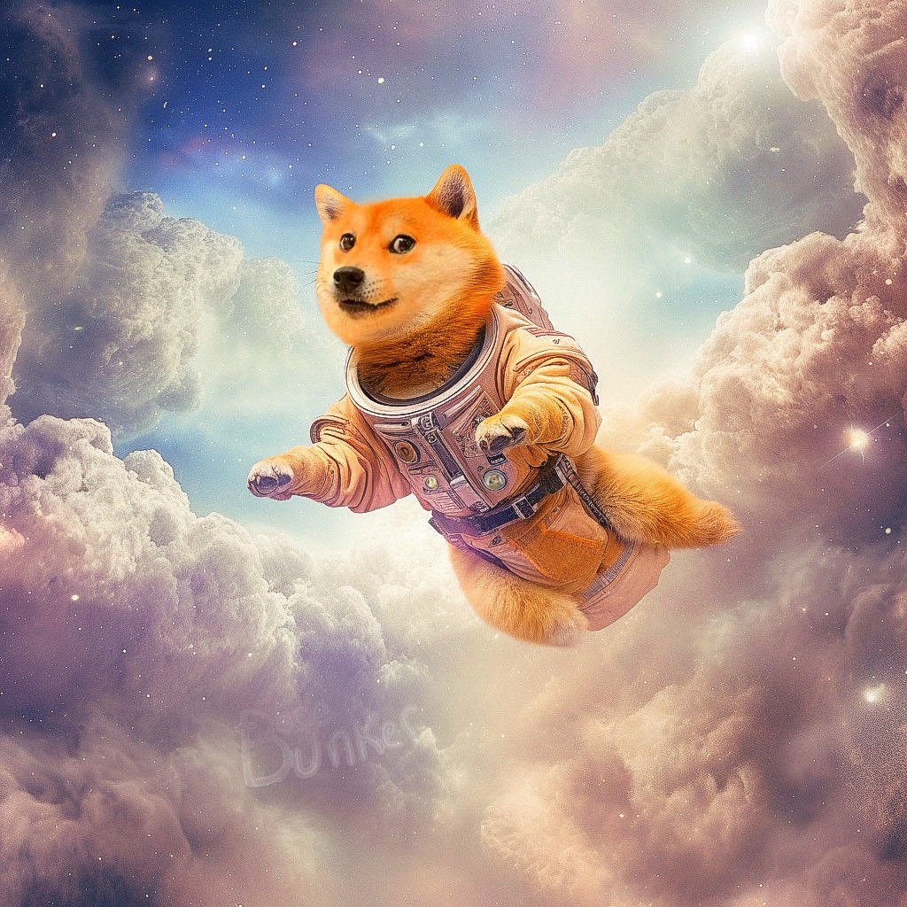 DOGEbunker's tweet photo. 👩‍🚀 Taking a break to float 😶‍🌫️ #dogecoin https://t.co/GA9J0Ss4JN