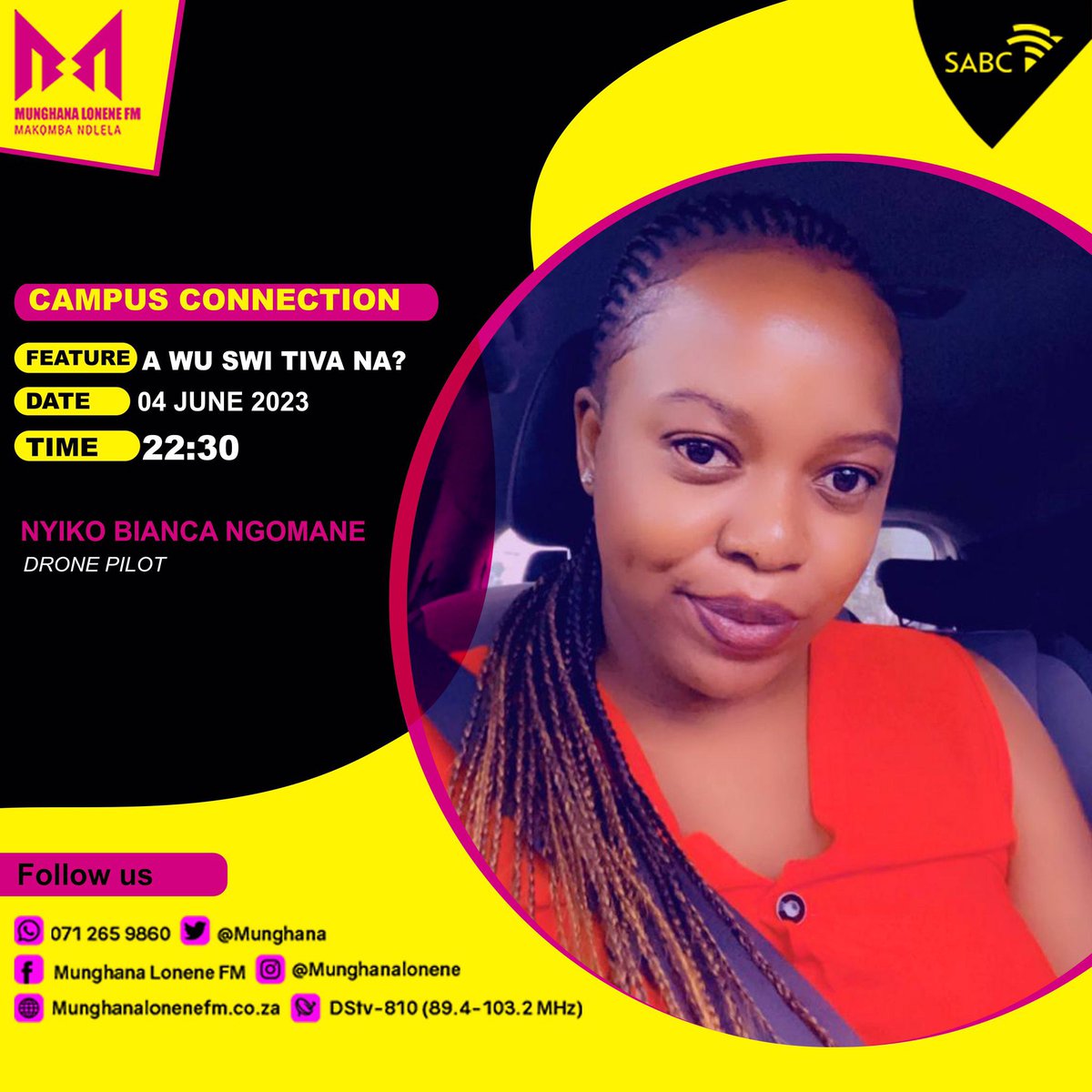 @Bianca_Ngomane 📍📻 #CampusConnection @GivenMabunda
@Munghana 👂👂