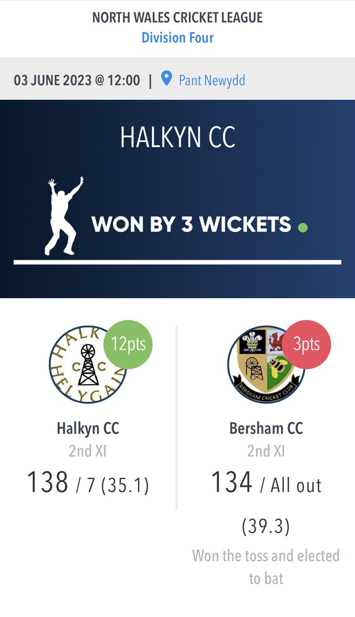 Bersham Cricket Club tweet media