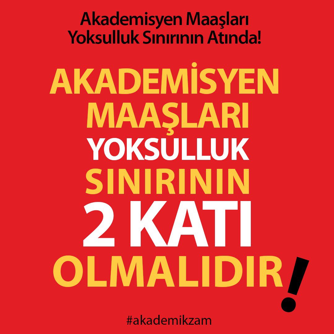 En düşük akademisyen maaşı #yoksulluksınırıx2 olmalı.
#akademikzam
@akademikkzam