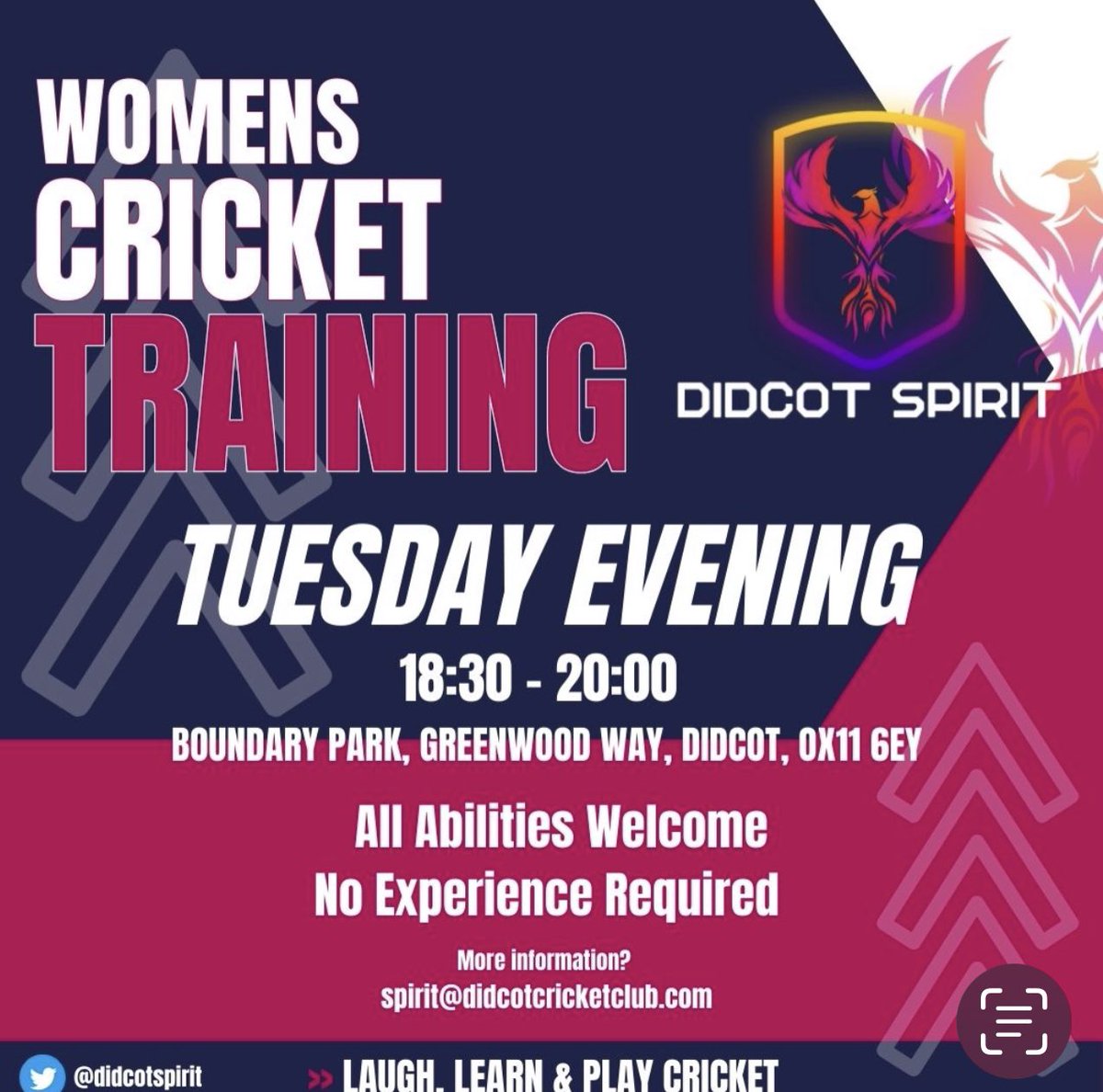 Join us this week for our Women’s Cricket Training. All abilities very welcome. Come and try something new. 💪🏏🔥👏