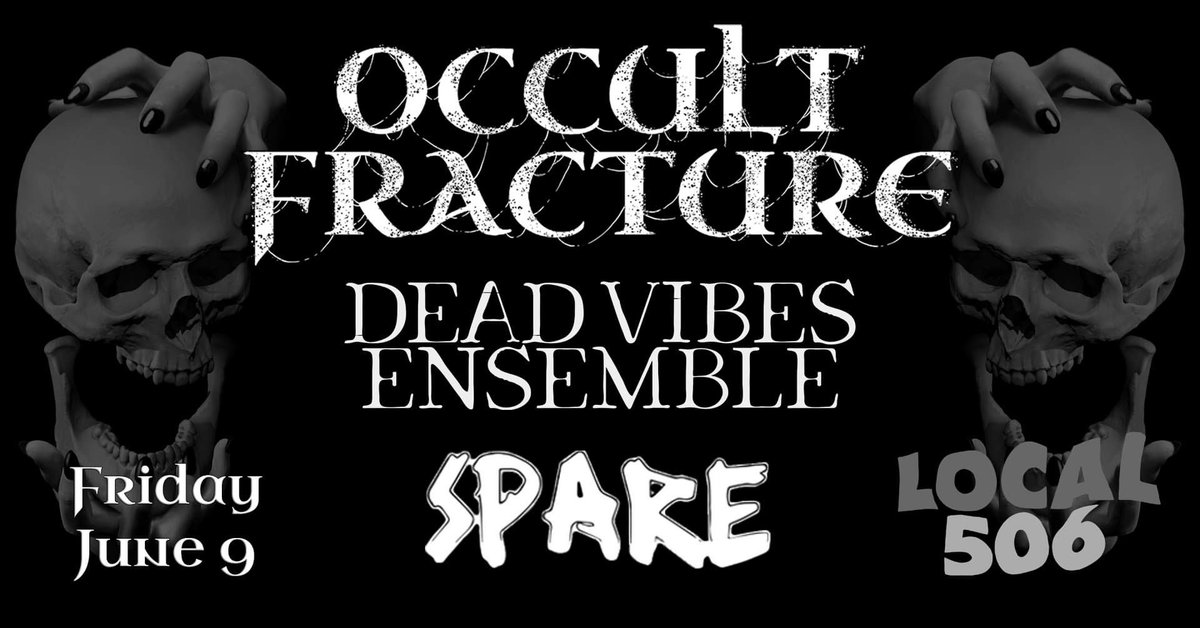 Occult Fracture (@occultfracture) on Twitter photo <a href="/Local506/">Local 506</a>  Friday June 9 <a href="/OccultFracture/">Occult Fracture</a> <a href="/AngelBeeBass/">Angel Rot</a> <a href="/geishagrrrl/">Crystal Crosby</a> <a href="/stopdroprot/">Mike Rot</a> ☠️🖤☠️ <a href="/Local506/">Local 506</a>  Friday June 9 <a href="/OccultFracture/">Occult Fracture</a> <a href="/AngelBeeBass/">Angel Rot</a> <a href="/geishagrrrl/">Crystal Crosby</a> <a href="/stopdroprot/">Mike Rot</a> ☠️🖤☠️
