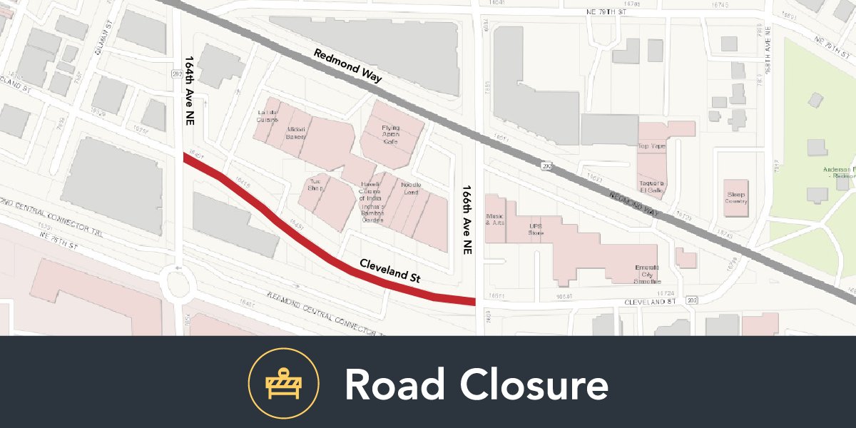 City of Redmond on Twitter "As a reminder, 164th Avenue NE from Redmond Way to Cleveland Street