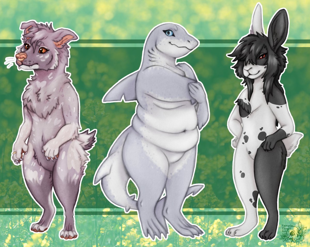Finished this image finally~
This style is so much fun to work on >w<

#furry #characterart #oc #scalie #shark #bunny #doggo #characters #furryoc #furryart #anthro