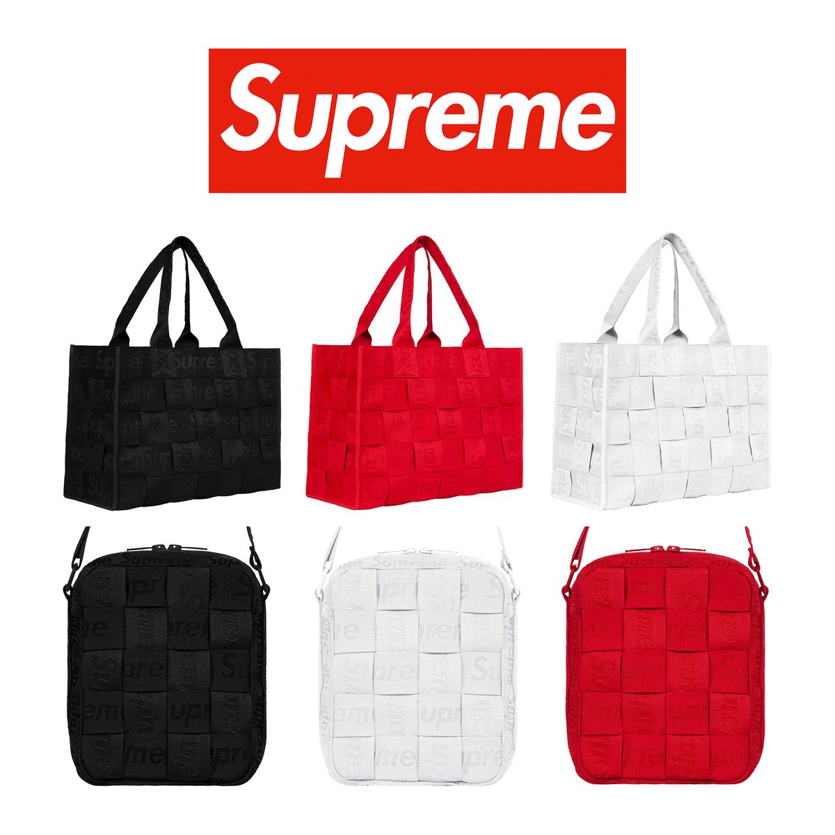 Supreme Woven Shoulder Bag Red