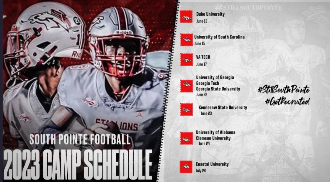 FootballSPHS's tweet photo. Busy Summer Ahead!!! Get on the 🚌‼️ @CoachRichAD  @southpointeFBSC   #LetsWork #GetRecruited #Hunt https://t.co/S3hLluHXEn