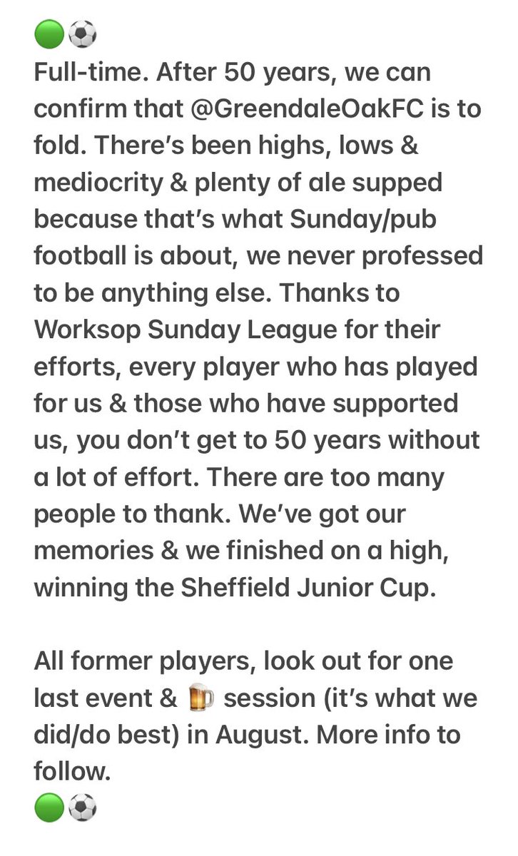 GreendaleOakFC's tweet image. Up the ‘dale, down the ale ⚽️🟢🍺