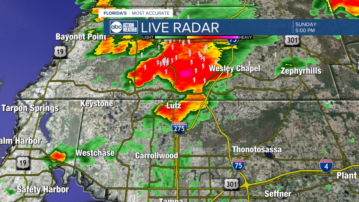 A Severe Thunderstorm Warning has been issued for parts of Tampa Bay until Jun 04 5:45PM. Download the ABC Action News App for the latest weather information.