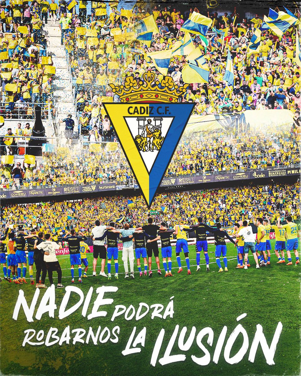 SOMOS DE PRIMERA OTRO AÑO MÁS!!
VAMOS CÁDIZ 💛
LO MERECÍAMOS 💪