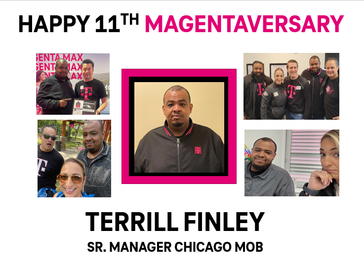 Maria Jimenez (@mariajimenezz4) on Twitter photo Please join me to celebrate <a href="/TerrillFinley/">Terrill Finley</a> on his 11th Magentaversary!! Thank you for your leadership and impact to others throughout the years! We appreciate you T! Please join me to celebrate <a href="/TerrillFinley/">Terrill Finley</a> on his 11th Magentaversary!! Thank you for your leadership and impact to others throughout the years! We appreciate you T!