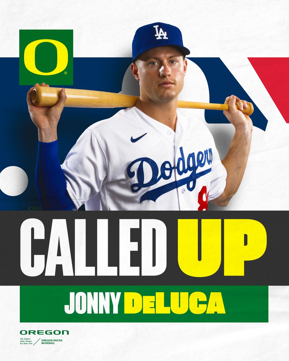 𝐁𝐢𝐠 𝐋𝐞𝐚𝐠𝐮𝐞𝐫 Congrats to Jonny DeLuca who got the call today. That's 11 Ducks who have been in the Bigs this year including 7 currently on @MLB rosters. #GoDucks | #ProDucks