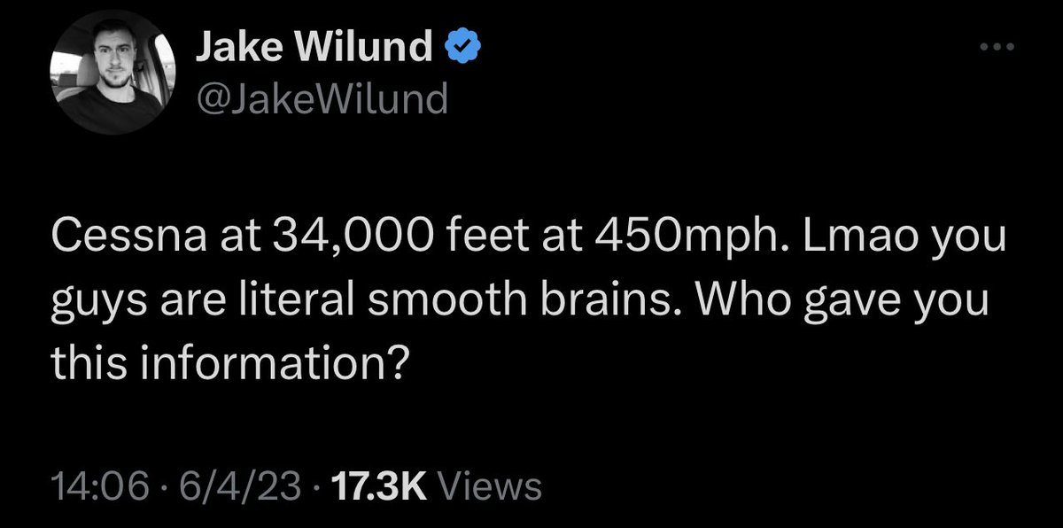 If I don’t know something I look it up, even if to only get a surface level understanding. Don’t be this douche. 

Cessna. Makes. Jets.