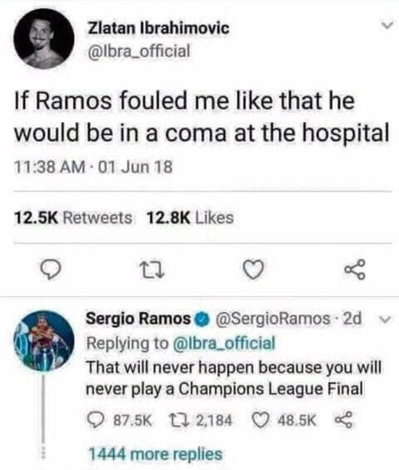 Cr7stianismo_'s tweet photo. Buen momento para recordar también esta padreada de Sergio Ramos.

A mamarIa Zlatan. https://t.co/mK0ZI3yCBH