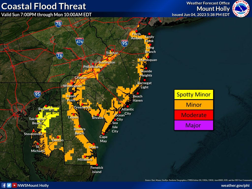 NWS Mount Holly on Twitter "The risk for coastal/tidal flooding