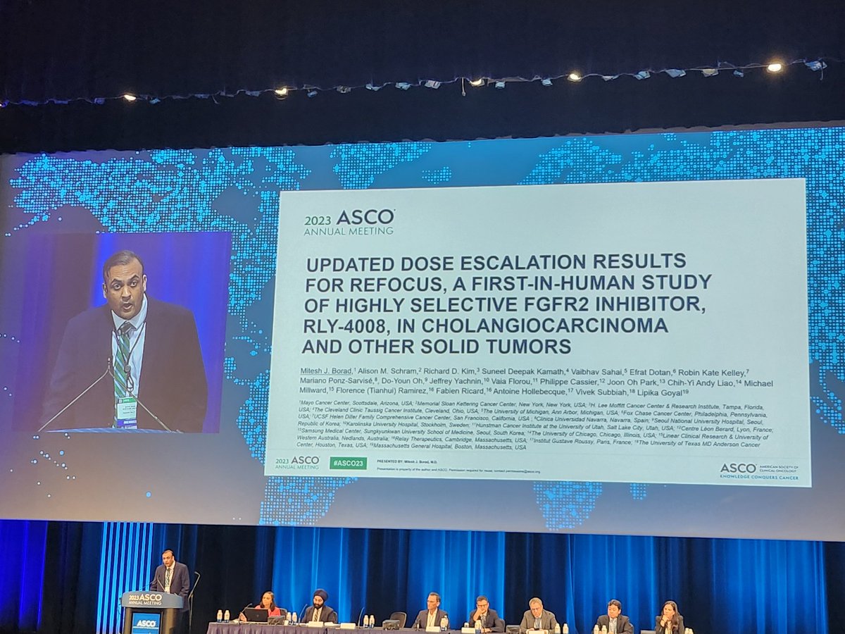 Excited to see updates on the ReFocus trial of FGFR2 inhibitor RLY-4008 in Cholangiocarcinoma and solid tumors! 

Still open at @ClevelandClinic!

#ASCO23 #hpbcsm #CancerResearch