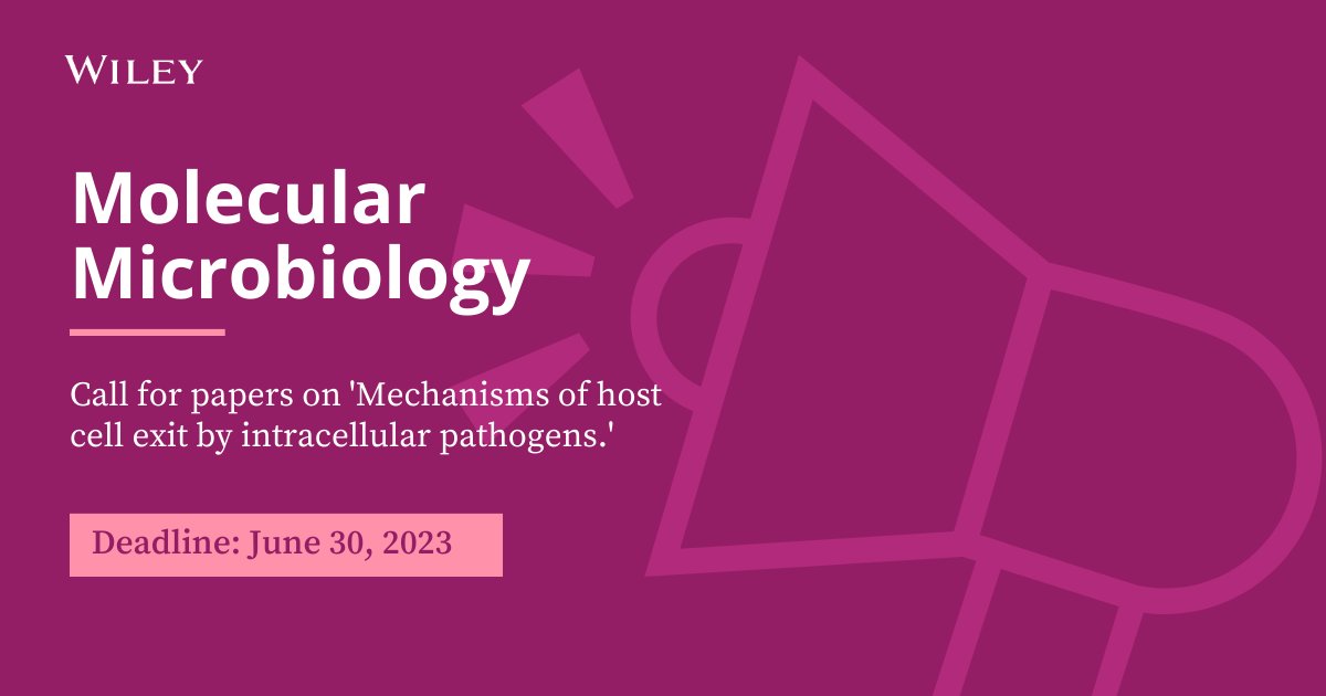 📢 Deadline extended!🔬 Molecular Microbiology seeks ground-breaking research on how sneaky intracellular pathogens escape their host cells. Submit your work for the special issue now. >>> ow.ly/tjgw50Ouztq @MolMicroEditors @gabriele_pradel @FrischknechtLab