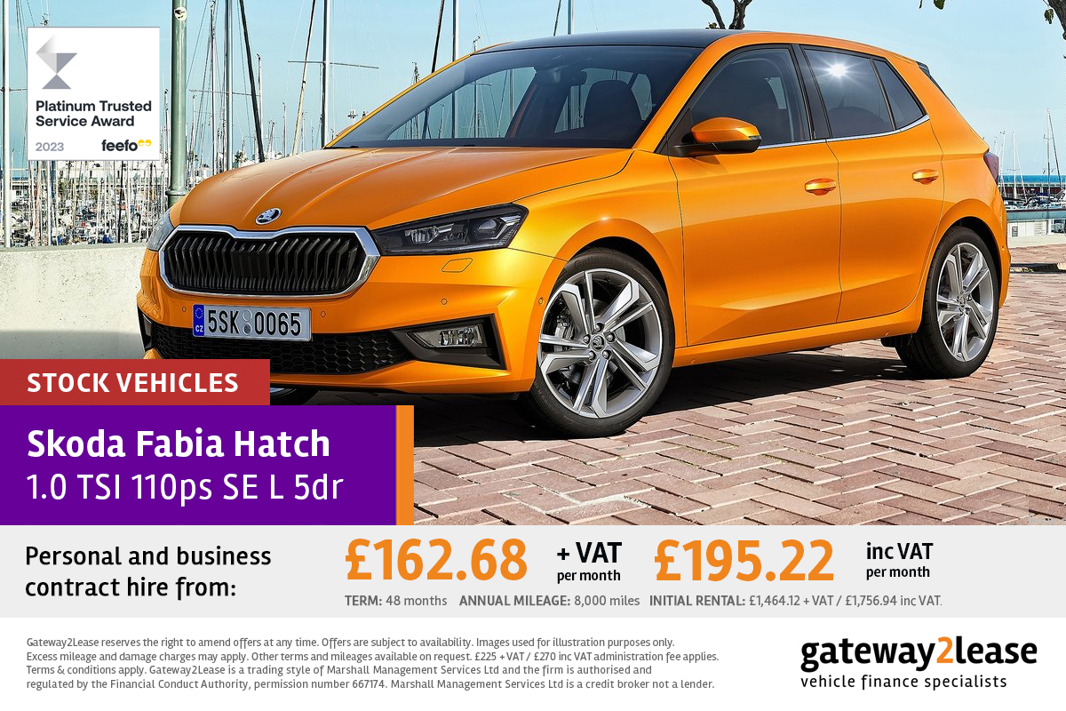 👀 Looking for a practical and stylish hatch? Lease the #Skoda Fabia Hatch 1.0 TSI 110ps SE L 5dr from £162.68 + VAT / £195.22 inc VAT p/m.

Cars in stock. Visit our website to request your quote: gateway2lease.com/cars/skoda/fab…

#carleasing #contracthire #newcar #gateway2lease
