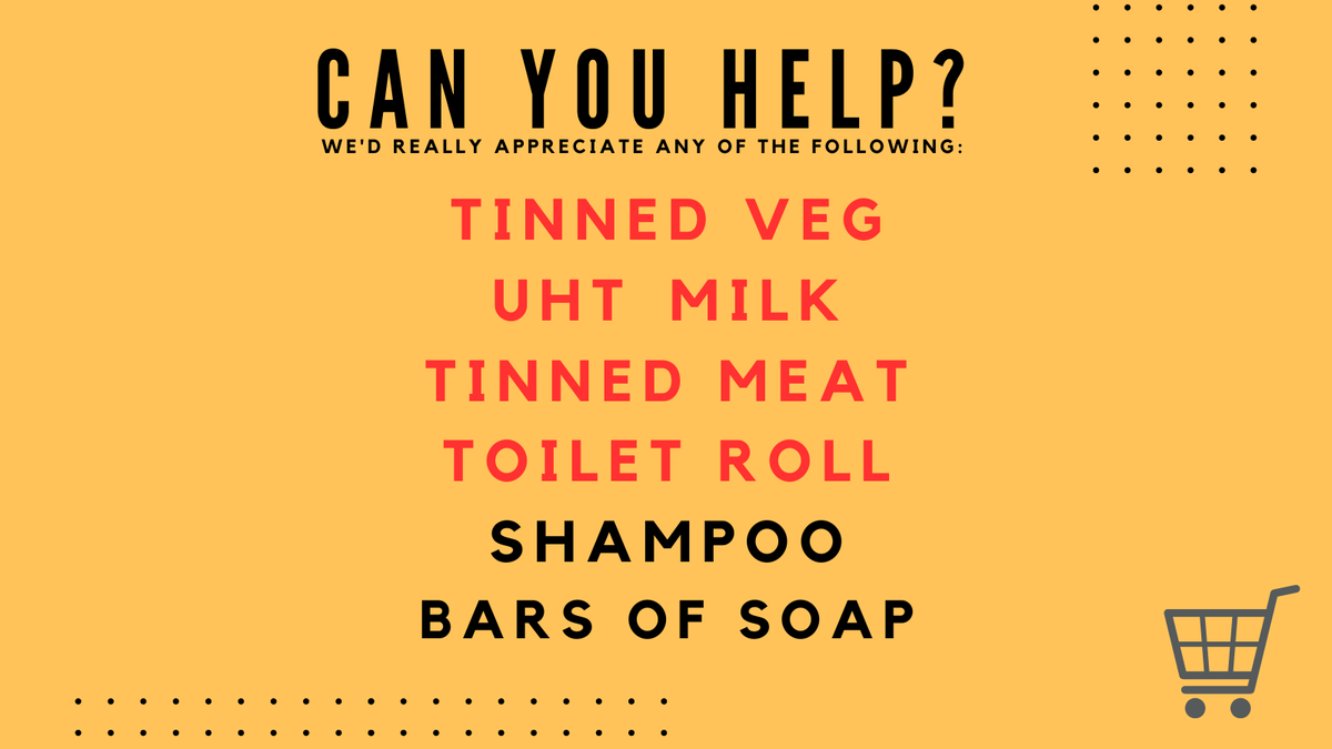 AFoodbank's tweet photo. Your support keeps us going &amp; we're always thankful for every tin &amp; carton - if you're able to support us this week here's a list of our current shortages. If you can drop anything into a Donation station that'd be brilliant! https://t.co/p0KyFeZymu