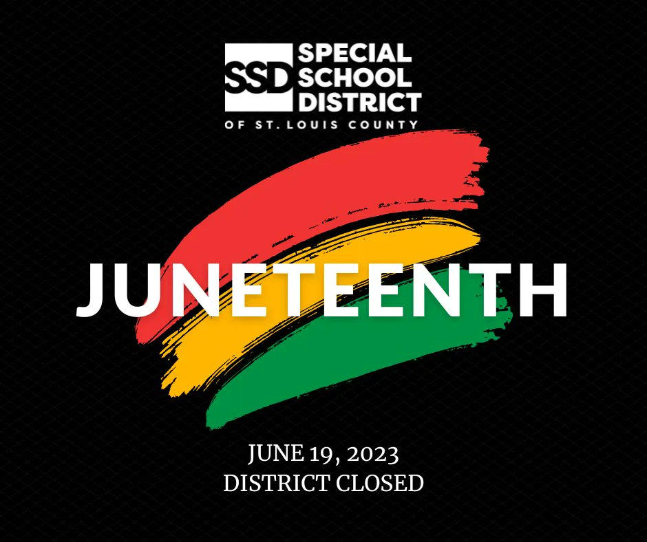 SouthviewSSD's tweet photo. SSD celebrates Juneteenth as a day of recognition &amp; celebration of African American freedom &amp; achievement. SSD buildings, schools, &amp; programs are closed today in observation of Juneteenth. Partner districts should follow their summer programming schedules.
https://t.co/Spyjr4utpA https://t.co/evvh7otyN7