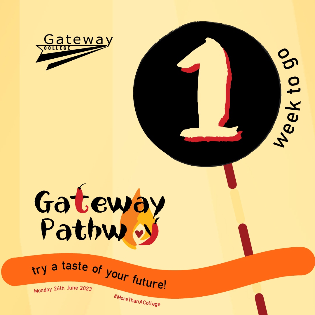 Gateway Pathway 🌶️⁠ Our welcome event for students with a conditional offer at #GatewayCollege, is just a week away - Try a taste of your future! 👋⁠ Register now on your invitation card 📩