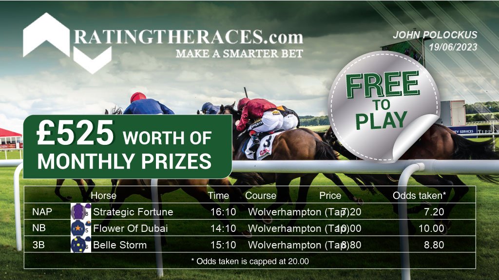 My #RTRNaps are:

Strategic Fortune @ 16:10
Flower Of Dubai @ 14:10
Belle Storm @ 15:10

Sponsored by @RatingTheRaces - Enter for FREE here: bit.ly/NapCompFreeEnt…