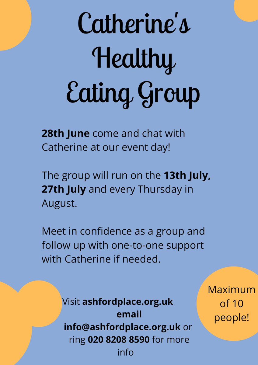 Come along to our healthy eating group – see the poster for more details! #healthyeating #fitandwell