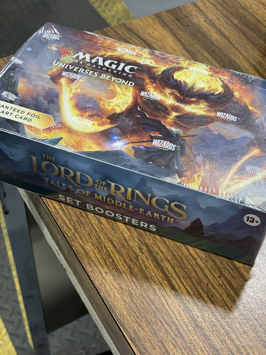 Came into work and my best friend said, here’s an early Birthday 🎂 present 🎁. My Birthday is in August so this was quite the surprise. Will I get the one Ring to rule them all?

#LordOfTheRings #MTG #MagictheGathering #OneRing #Cards #WizardsoftheCoast #MondayThoughts