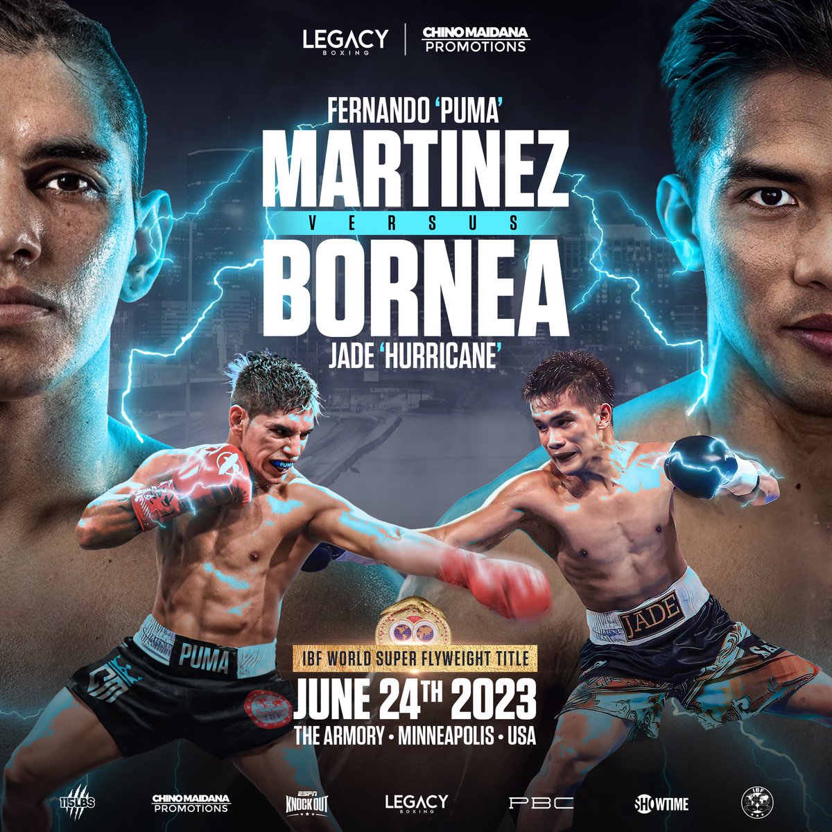 It's Fight Week!! Fernando "Puma" Martinez (15-0, 8 KO) vs Jade "Huracan" Bornea (18-0, 12 KO)
IBF Super Flyweight World Title
#ChinoMaidanaPromotions #LegacyBoxing #TeamMartinez