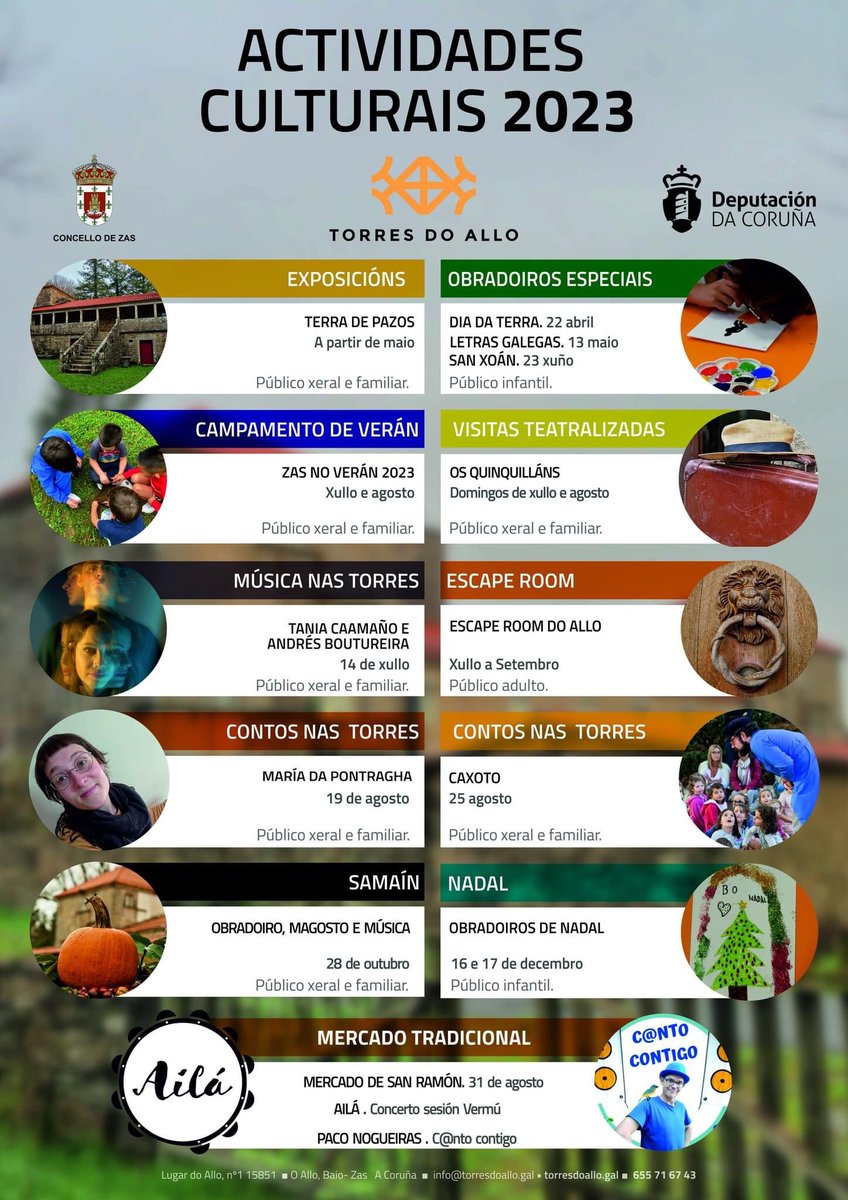 CulturaZas's tweet photo. Música, obradoiros, visitas teatralizadas, escape room, contos e moito máis é o que temos preparado nas Torres do Allo para que este verán disfrutes aprendendo e divertíndote nun dos primeiros pazos de Galicia. :-)

#VisitaZas #CostadaMorte #Galicia https://t.co/MNcW05XUfZ