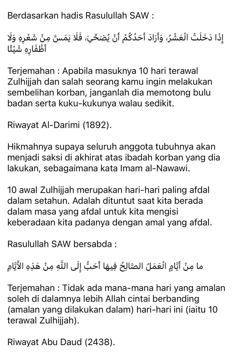fahmirusliMFR's tweet photo. Malam ini kita akan memasuki hari-hari paling afdal dalam dunia. 10 terawal Zulhijjah.

Jemput baca dan sebarkan. https://t.co/kswi6Lnxm3