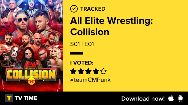 islammuhamedx's tweet photo. I've just watched episode S01 | E01 of All Elite Wrestling: Collision! #allelitewrestlingcollision  https://t.co/DuJOGi6SyU #tvtime https://t.co/0ZSqh4Zdfd
