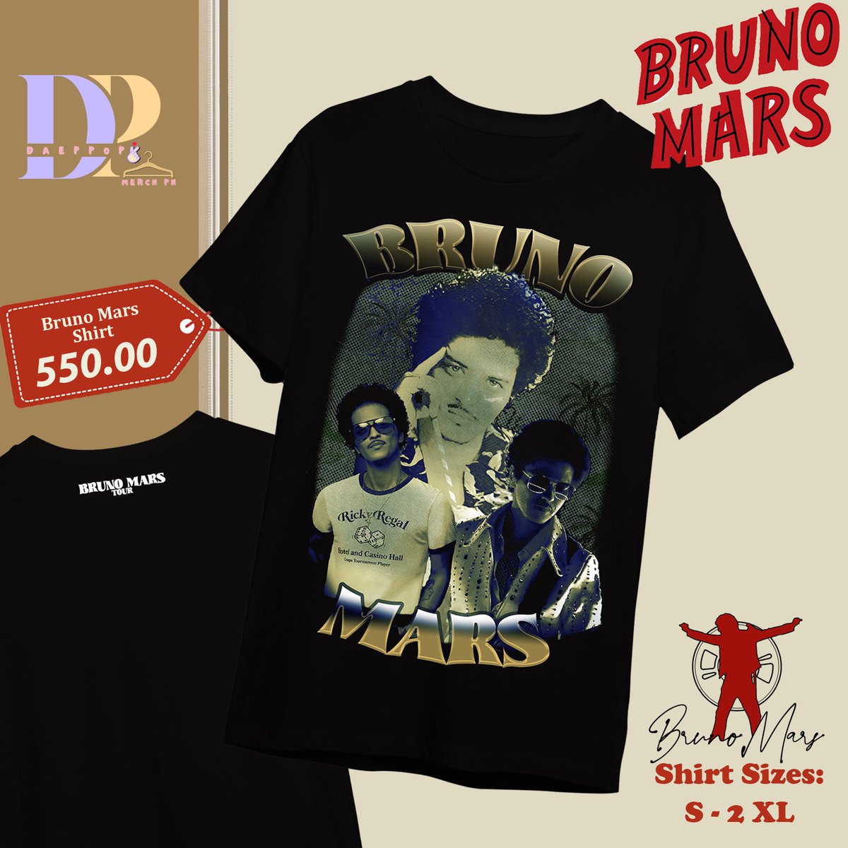 daeppop_merchph's tweet photo. BRUNO MARS in Manila Tour 2023 Shirt Collection ✨

Perfect for your ootd's during the concert 🤩 Grab yours‼️
 
📌 Form: https://t.co/xDqI6vdeRq https://t.co/7yxJ2WoOdO
