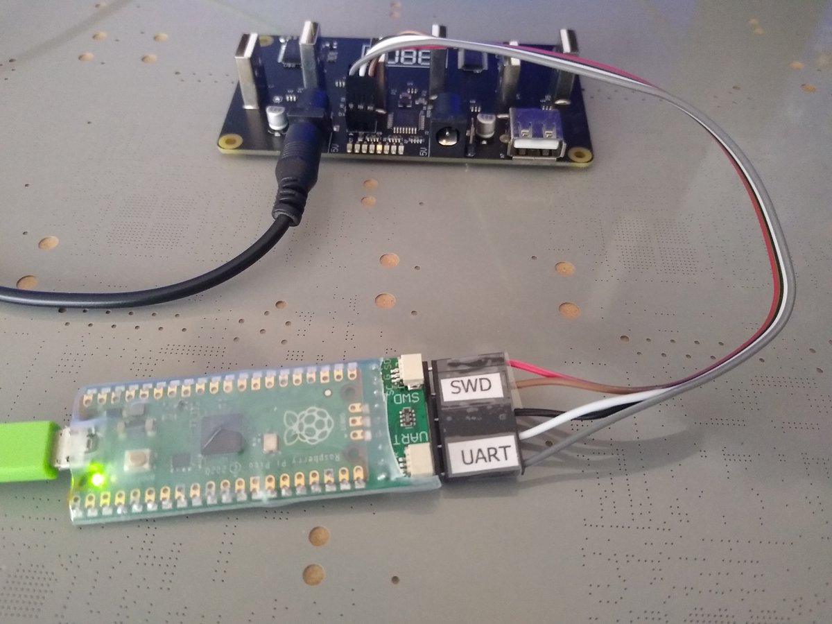 burtyb's tweet photo. An extra way to program my #ATmega328PB boards is always useful - as you'd expect after updating the pins the regular #ArduinoISP sketch just worked with the #RaspberryPiPico on my #PicoProbe Sled 😁 https://t.co/96I3FXpS04