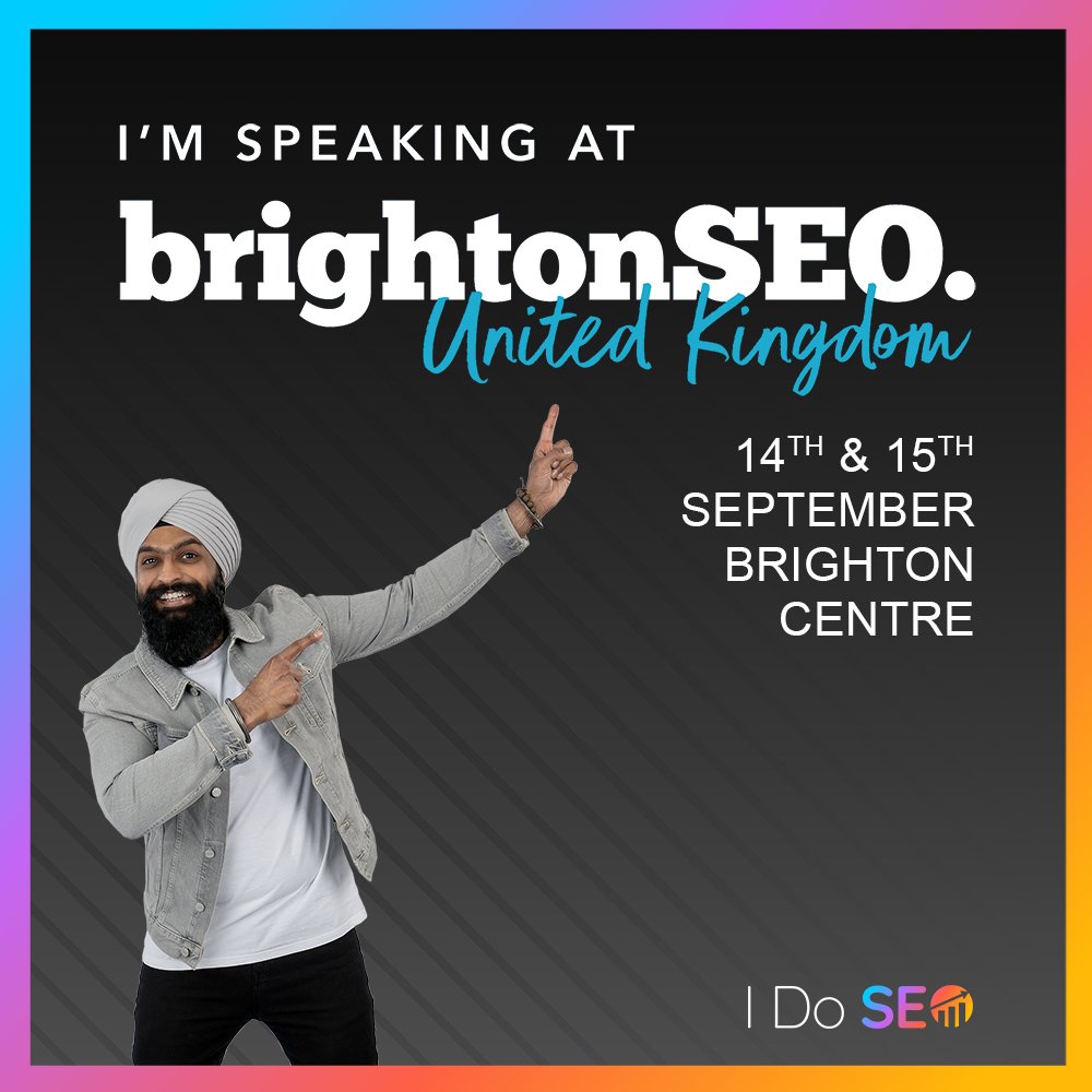 I'm excited to share that I'll be speaking at the world's LARGEST #SearchMarketing Conference, #BrightonSEO, this September! They've consistently knocked it out the park with great topics and speakers! Learn more and register: brightonseo.com @brightonseo #SEO #IDoSEO