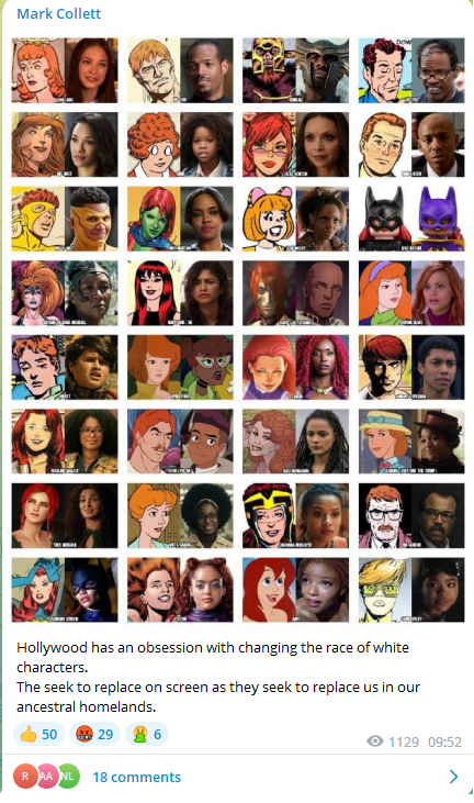 DrMarianaClaire's tweet photo. #MarkCollett aka #PatrioticAlternative "white characters" ? They are fictional characters. They can be whatever color the creator wants them to be. Stop being such a snowflake. https://t.co/a7qkdI5OD3