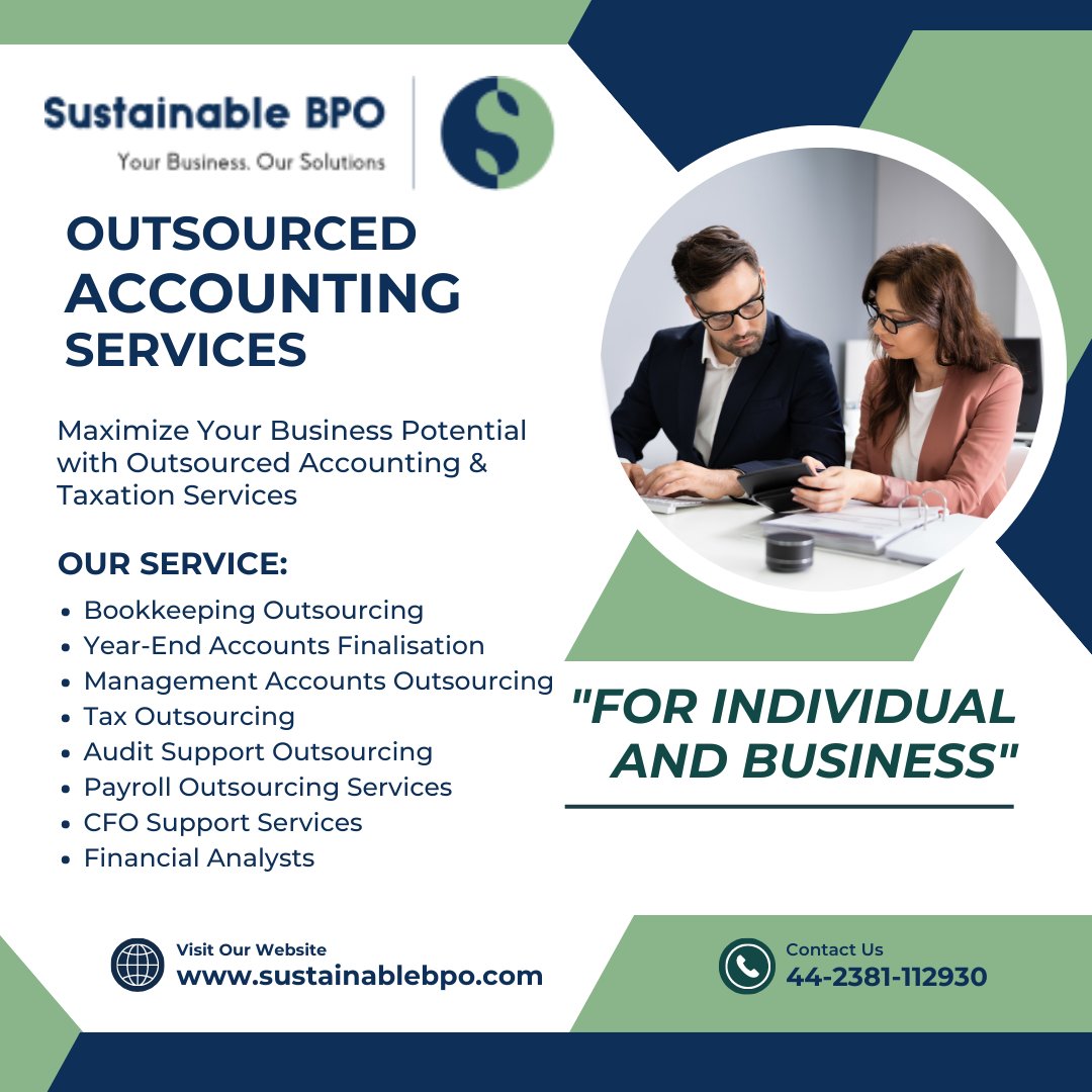SustainableBPO's tweet photo. 1) Many Bookkeepers and Accountants in the UK choose to outsource their clients' accounting functions with Sustainable BPO for several compelling reasons i.e., cost savings, risk mitigation, data security, scalability and more. https://t.co/KCUJLmfcmn