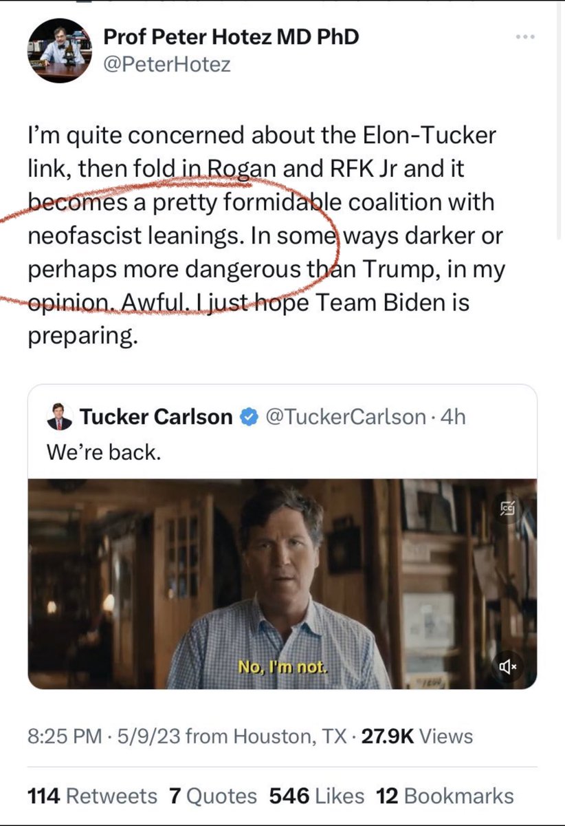 Hotez playing victim but do people realize he drew first blood by labelling people Neofacist and spreading misinformation?

its not about debate skills, he should confront whoever he accuses rather than hiding behind mass media.

These tweets were made before the whole Hotez…