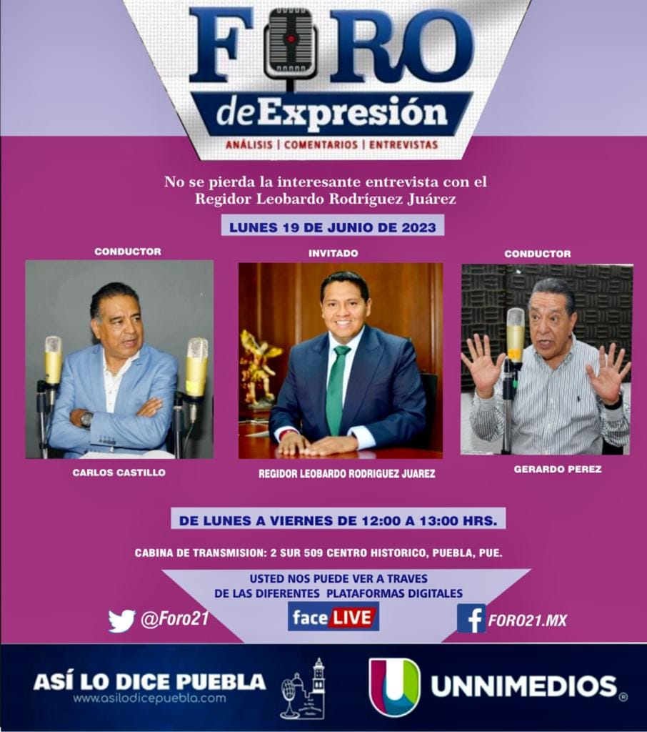 Foro21's tweet photo. Iniciamos semana en #ForoDeExpresión con la participación del Regidor @leobardorj.
Acompaña a @castillo_rosas y @GerardoPGarcia en punto de las 12:00 hrs. a través de las diferentes plataformas digitales #FacebooLive https://t.co/IhbdxjuOc5 https://t.co/v5eFmlSjdg