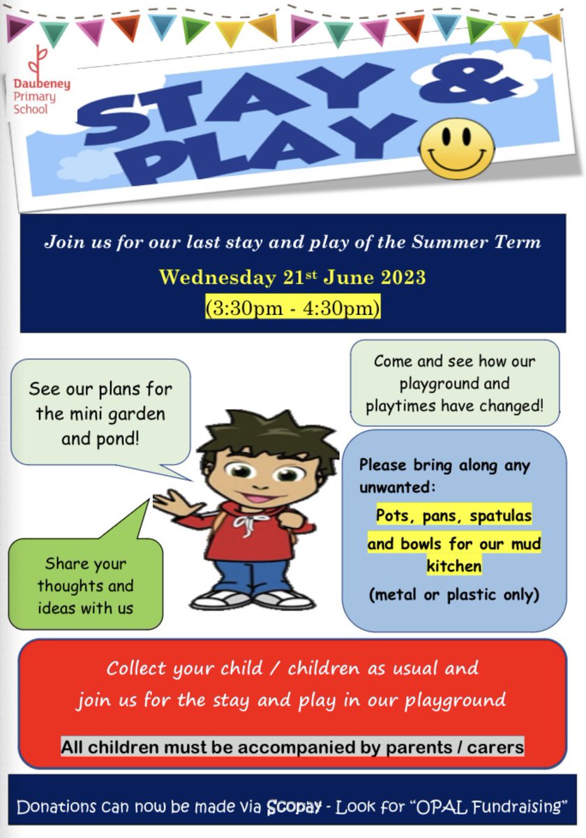 We would like to remind our @DaubeneyHackney families of our #StayandPlay session after school this Wednesday. @BlossomExecHT @hackneyplay