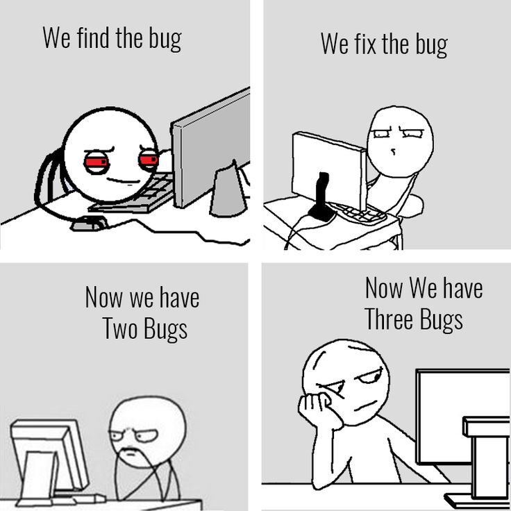 The never-ending cycle of #bugfixing!

#CodingMemes #ProgrammingHumor #ProgrammingMemes #SoftwareDeveloper #Ellow #MemeMonday #MemeOfTheDay #SoftwareBugs #SoftwareTesting