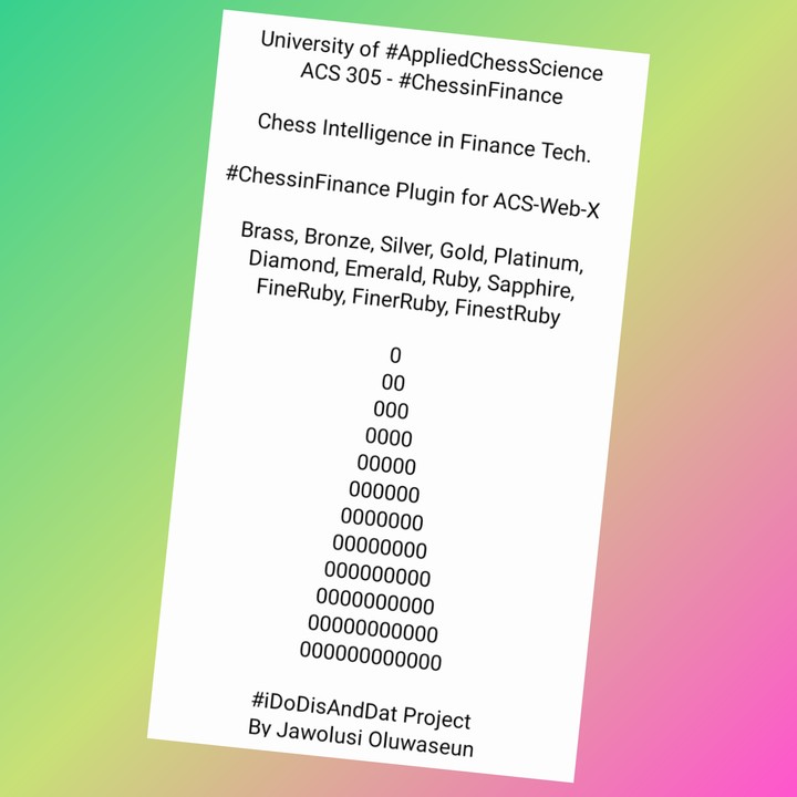 chessinyoruba's tweet photo. @jawolusy We have spent so much time on ACS 302 - #ChessinProgramming during the course of developing the ACS-Web-X Chessware, however, I look forward to developing other courses, most importantly, ACS305 - #ChessinFinance (which is my favorite). https://t.co/bPNGKDY1a2