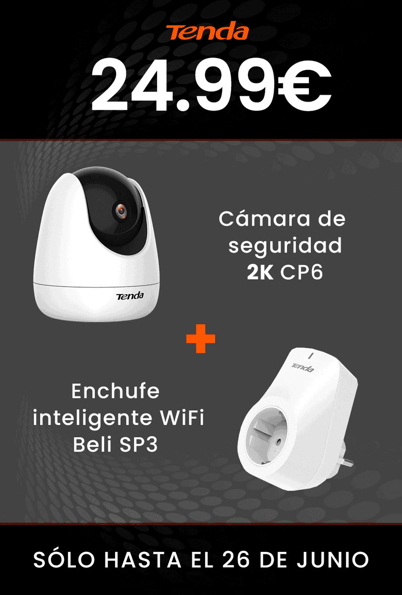 Hola. Venimos a arreglarte el #lunes. 
Nuestra #cámara #Tenda CP6 con resolución 2K junto al enchufe inteligente SP3, ambos por 24.99€. 
Dos imprescindibles para tu #smarthome a un precio inigualable. ¡MUY POCO STOCK!
▶️ bit.ly/42MpHr5 ◀️