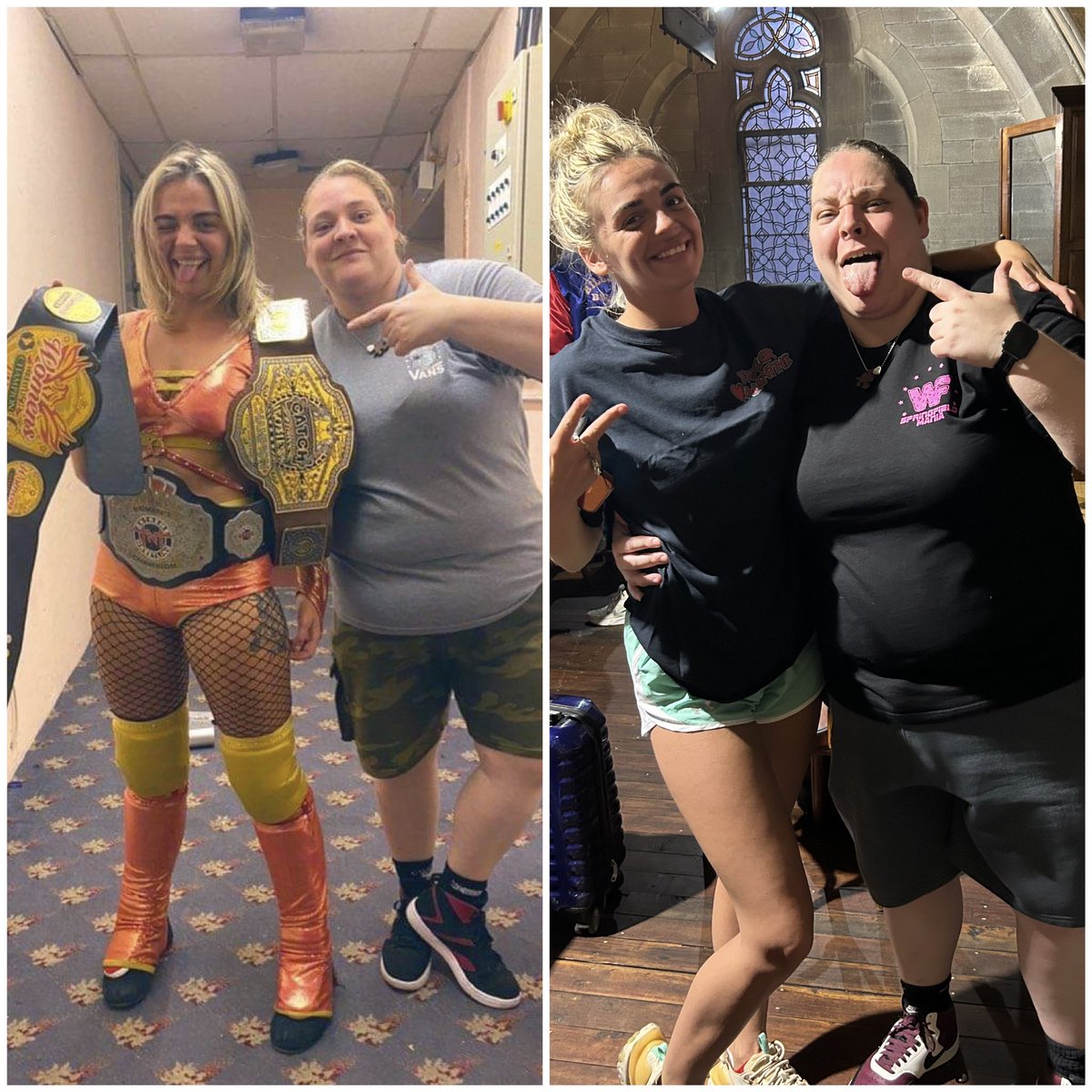 Tay_ValPro's tweet photo. Then and now. Not much changed to be honest 😂 

I’ve wanted to wrestle @lizzyevo97 for the longest time and I’m grateful that I got that opportunity ❤️ https://t.co/H7rXtuzJst