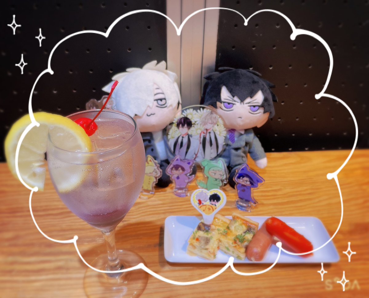 character doll food black hair purple eyes drinking glass fruit table  illustration images